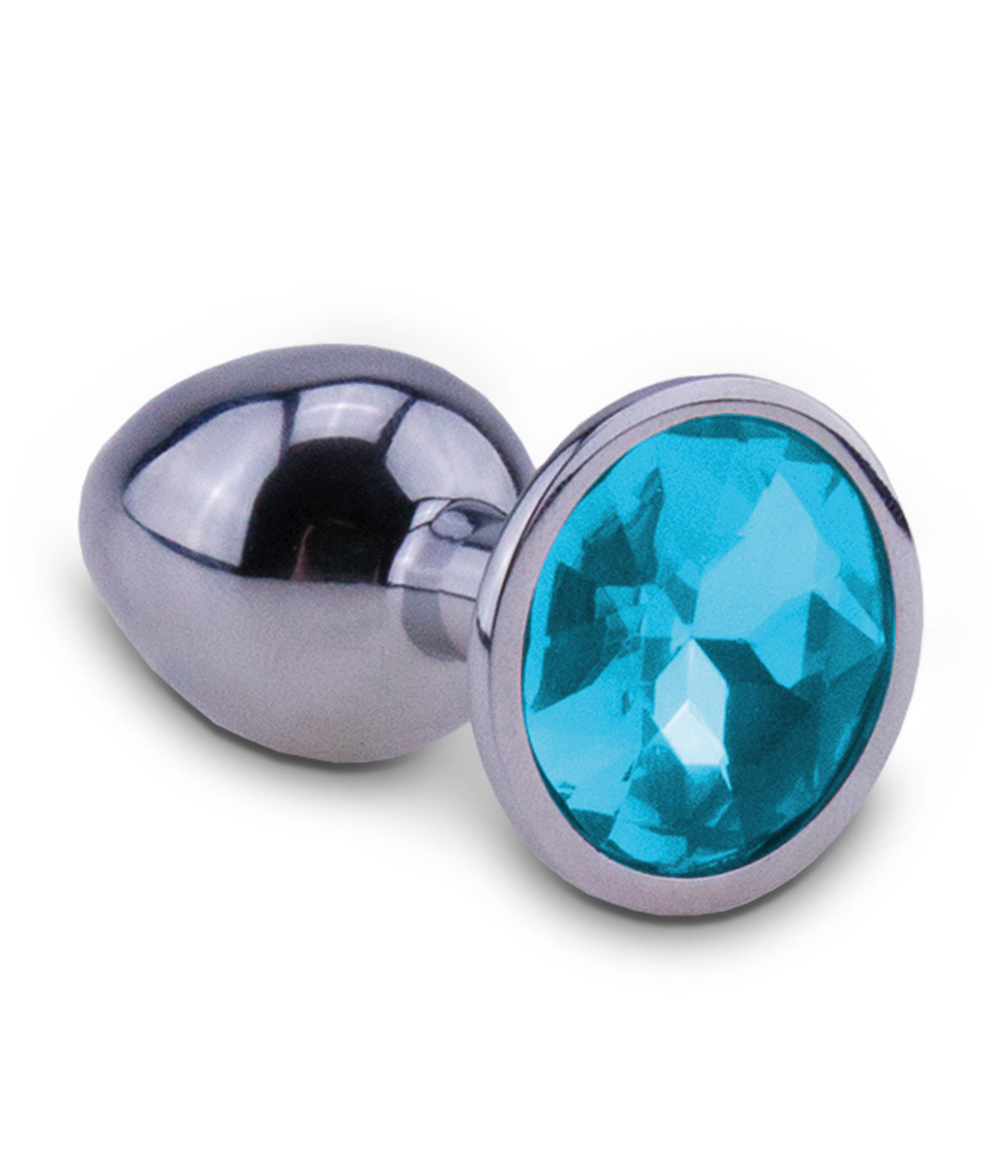 Kovový anální kolík s modrým diamantem