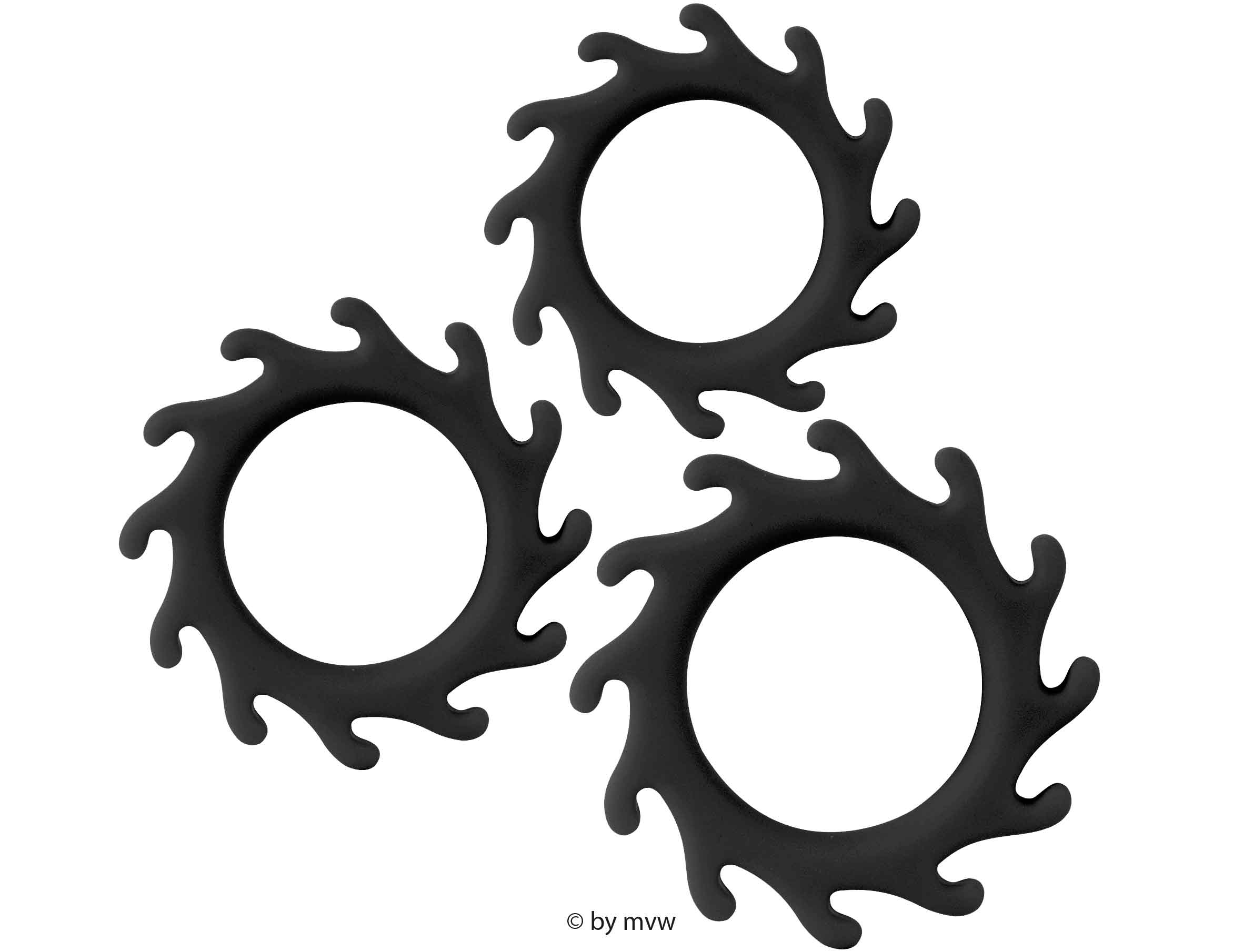 Enhance Ornament silikonový škrtící kroužky sada černá
