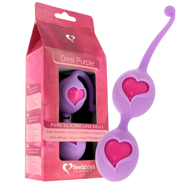 Venušiny kuličky se srdíčky - Feelz Toys - Desi Love Balls Purple