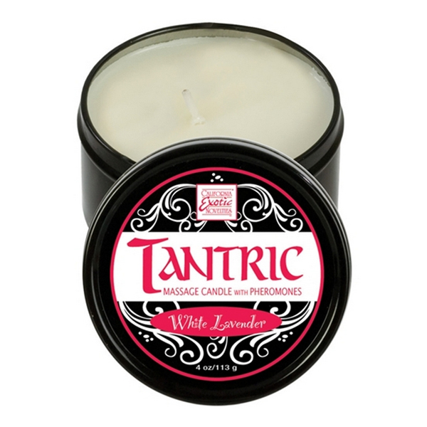 Erotická a tantrická masážní svíčka - bílá levandule